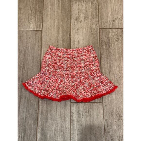 Zara Red Tweed Mini Skirt size XS - Picture 3 of 7